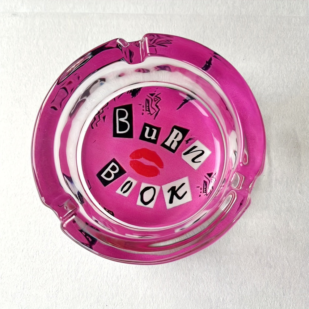 Chic Pink Glass Ashtray - 85mm Round Ash Holder for Home & Car Decor, Perfect Gift for Girlfriend's Birthday