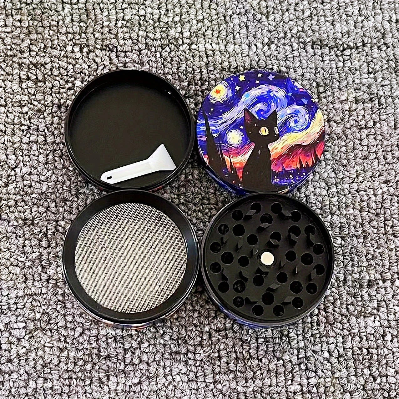 2.5/2inch Metal Cat Herb Grinder Manual Mortar Spice Mill Pepper Salt Pestle Tobacco Grass Grinder Smoking Cigarette Accessories