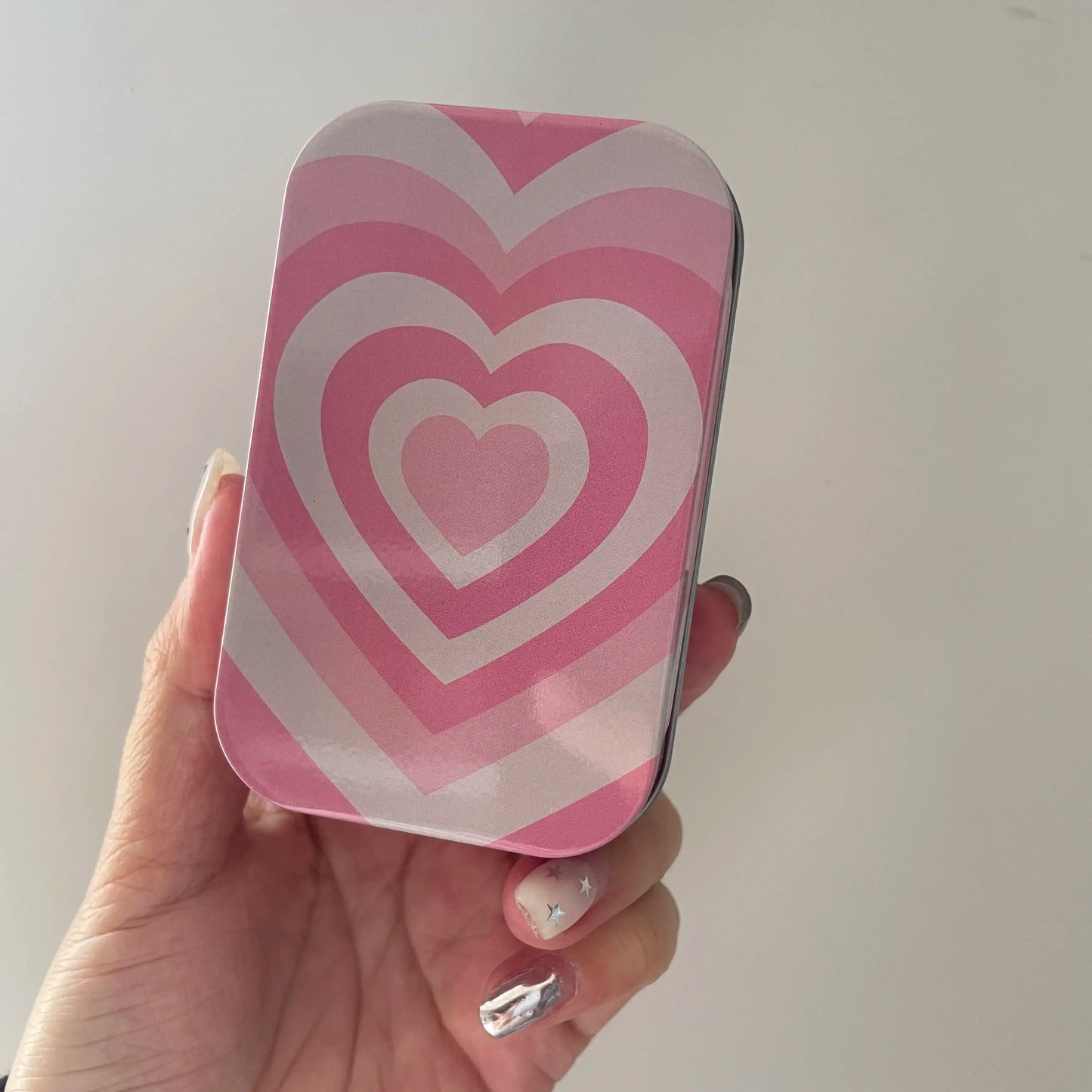 Pink Heart Metal Rolling Tray and Tin Box and Tree Tubes 3pcs Accessory Combo