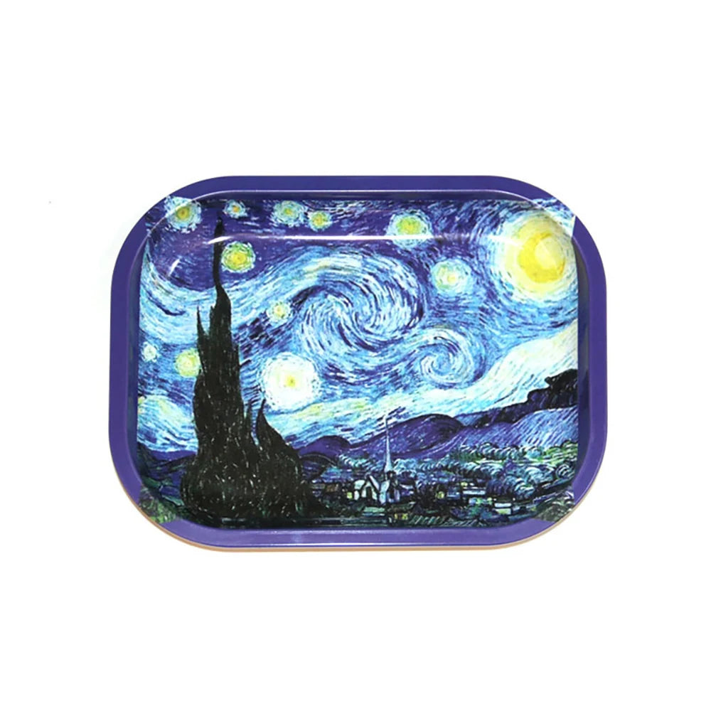 Dish Tin Storage Case Plate Small Roller Container 18*14cm Metal Tobacco Tinplate Rolling Tray Cigarette Smoking Accessories