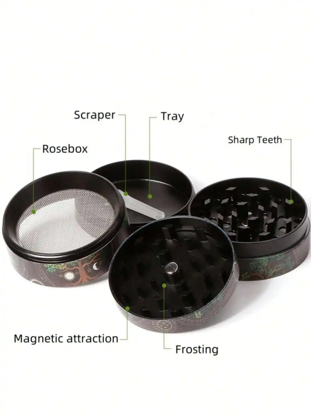 50mm Dragon Metal Herb Grinder Tobacco 4-layer Spice Mill Salt Mortar Grass Raw Tobacco Grinder Smoking Accessories Kitchen Tool