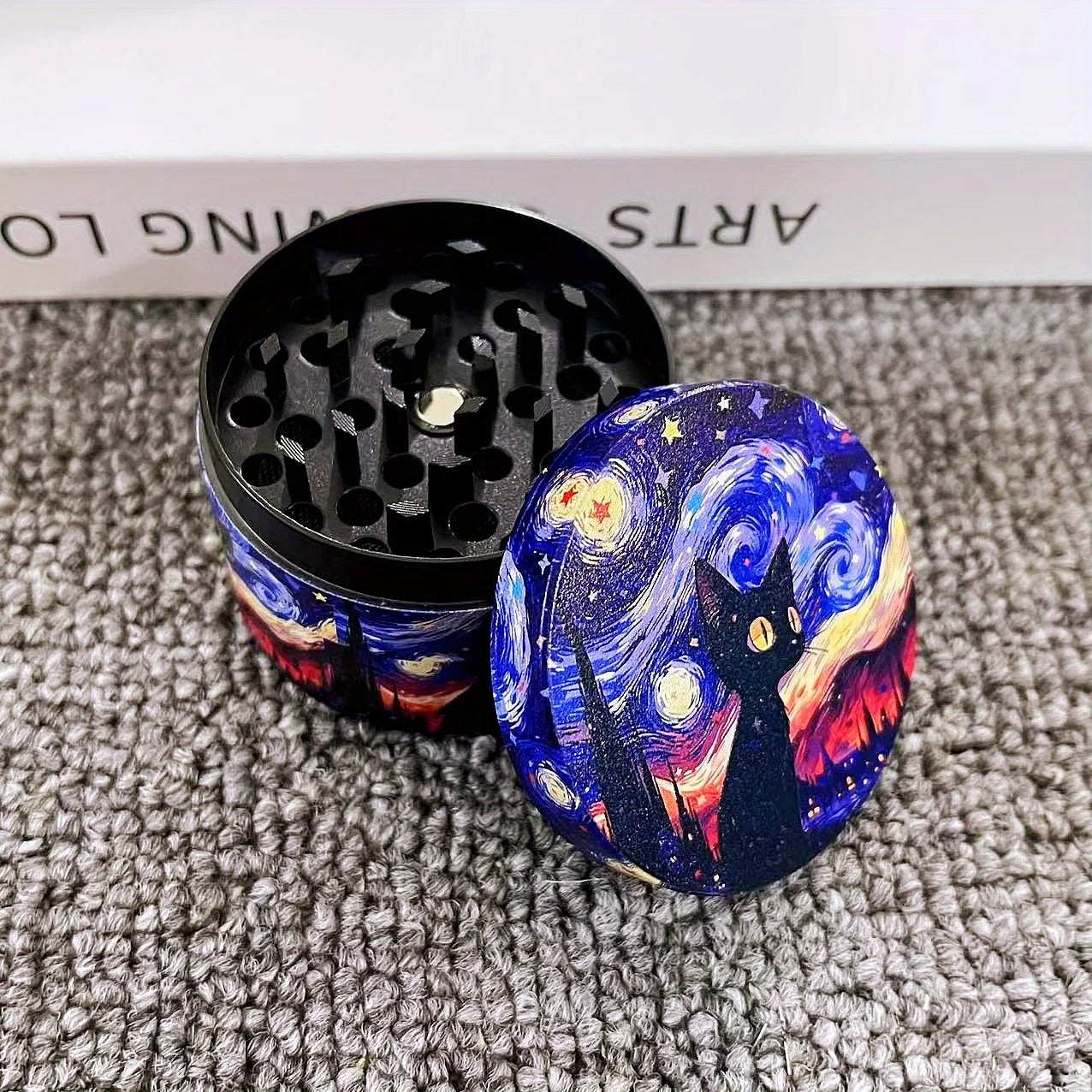 2.5/2inch Metal Cat Herb Grinder Manual Mortar Spice Mill Pepper Salt Pestle Tobacco Grass Grinder Smoking Cigarette Accessories