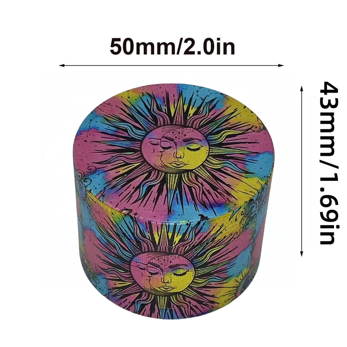 1.6/2inch Metal Sun Herb Grinder Boho Moon 4-Layers Salt Spice Mill Pepper Mortar Tobacco Grass Raw Grinder Smoking Accessories