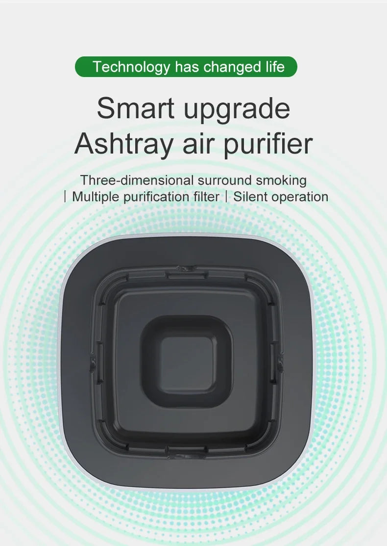 Smart Cigarette Ashtray Air Purifier Anion Purification Practical Automatic Purifier Ashtray Portable Gadgets for Car Ashtray