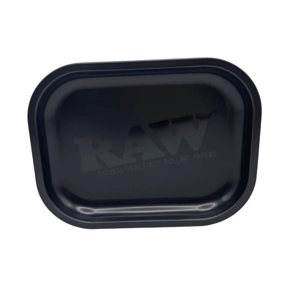 Matte Black Metal Rolling Tray 18x14cm Tin Plated Container Cigar Cmoking Accessories Storage Tray