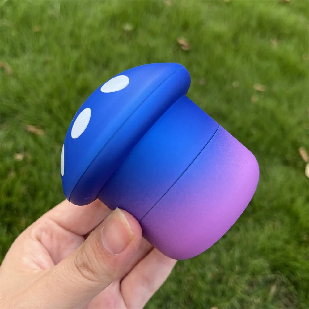 Portable Mushroom-Shaped 4-Layer Herb and Spice Grinder Metal Durable Construction, Manual Handheld Operation
