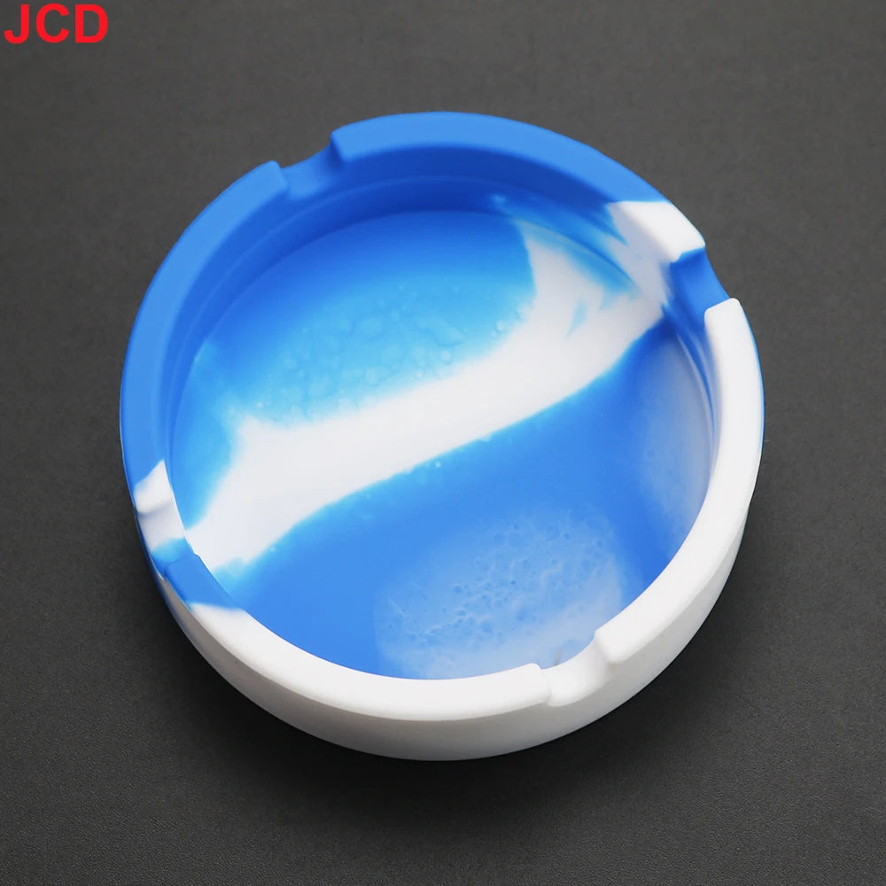 JCD 1pcs Colorful Circular Square Silicone Ashtray Light Fluorescent Smoke Convenient Cigarette Case Dropper Creative Ashtray 