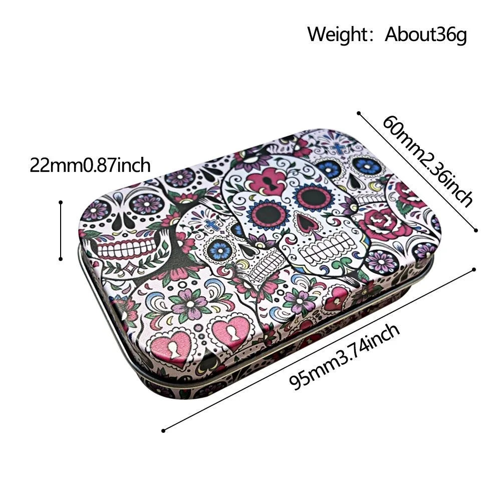 Tobacco Storage Box Humidor Rolling Paper Box Metal Cigarette Tinplate Case Jewelry Candy Coin Key Organizer Flip Gifts Sealed