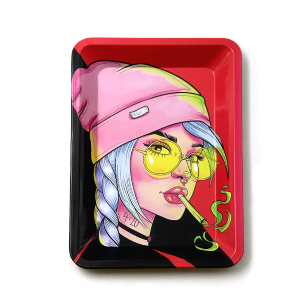 Cigarette Tobacco Metal Rolling Tray Roller Papers Cigar Herb Grinder Tool Storage Plate Smoking Accessories