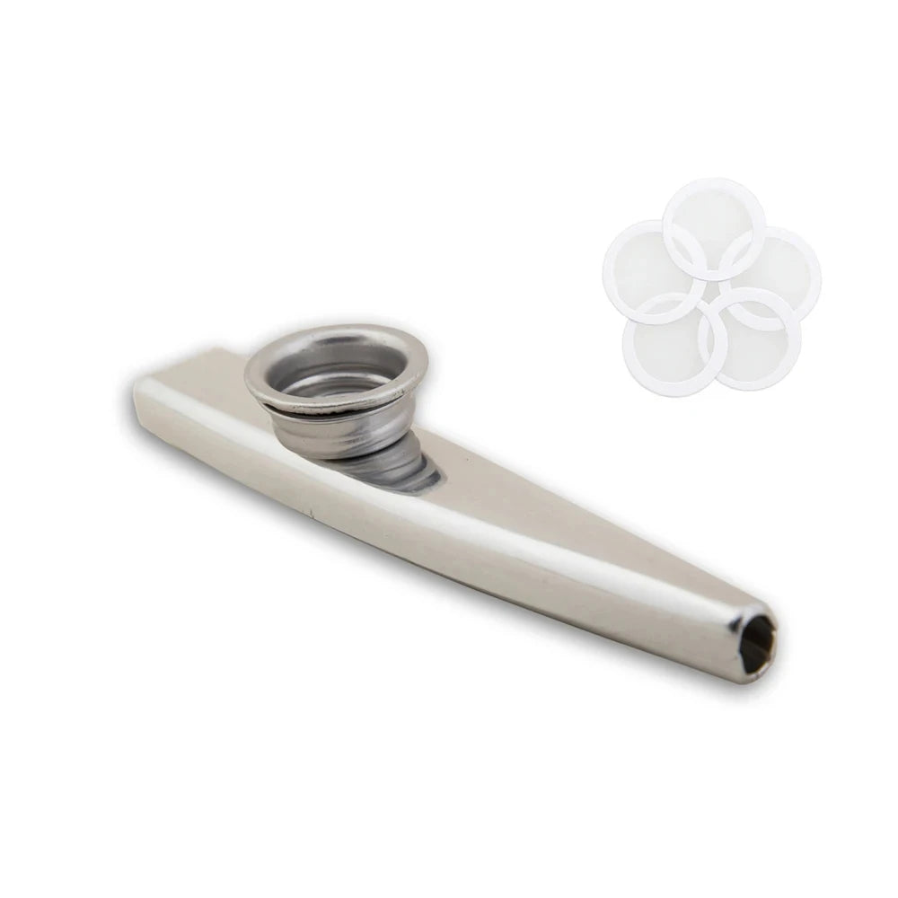 Kazoo Golden Aluminum Alloy with Membrane Flute Diaphragm Mouth Kazoos Musical Instruments