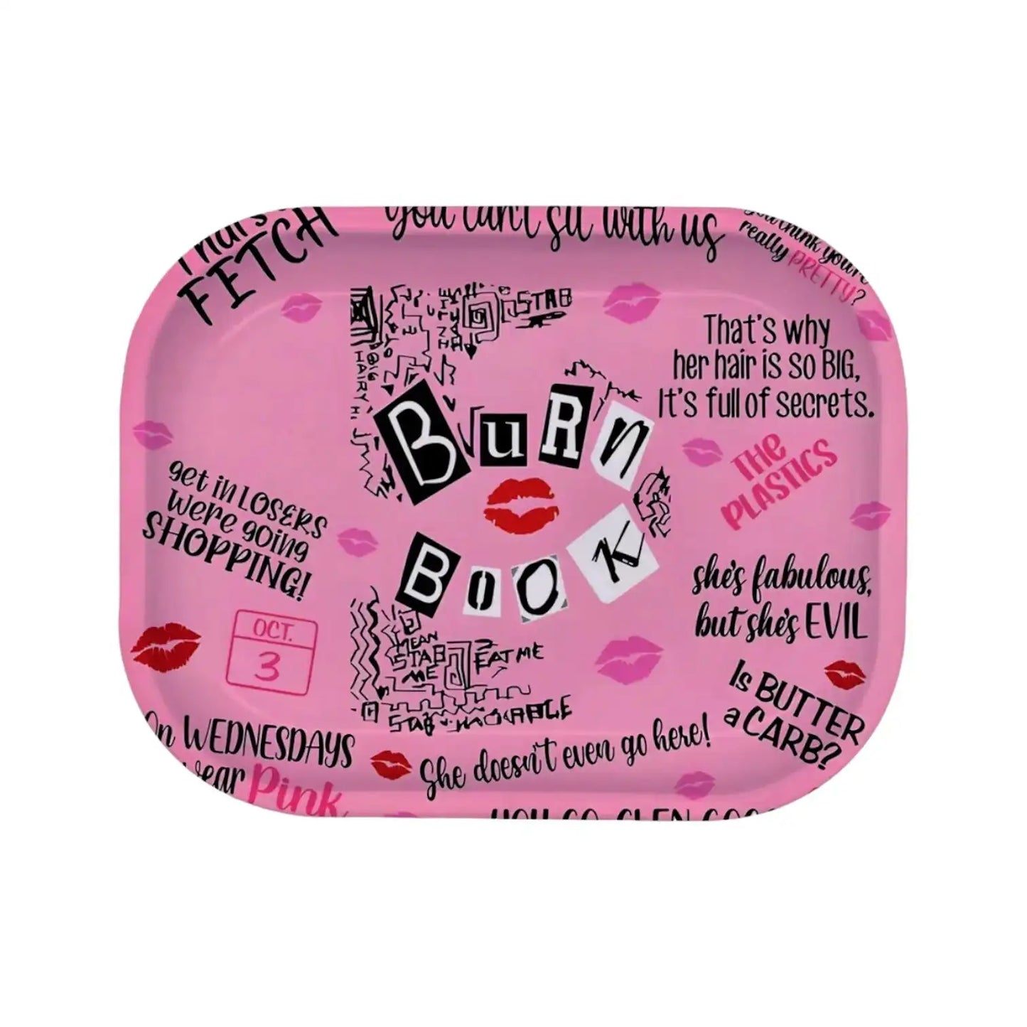 1/2 Pieces Pink Burn Book Grinder and Rolling Tray