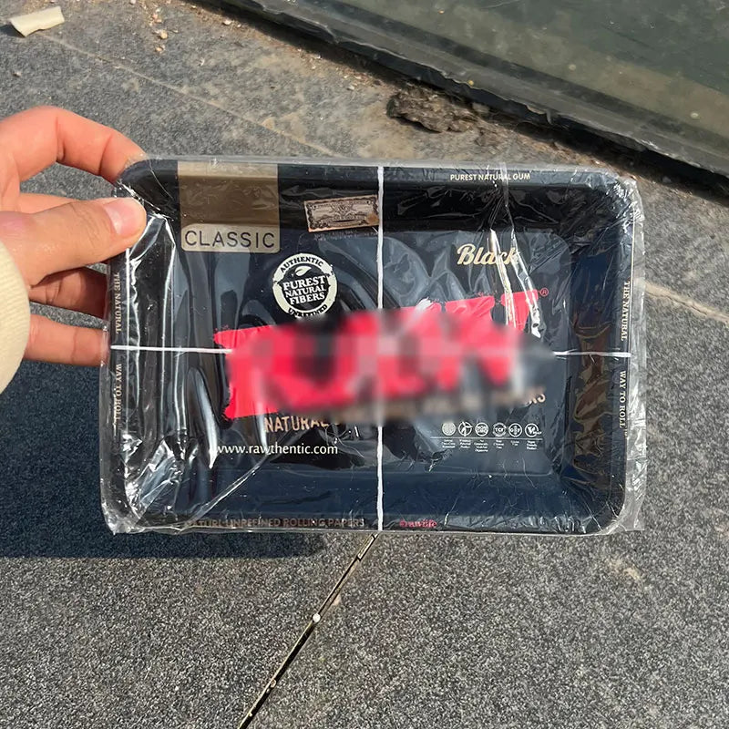 180*125MM Metal Rolling Tray Storage Tinplate Plate Tool Cigarette Smoking Accessories Kitchen Tools Various Pattern Designs