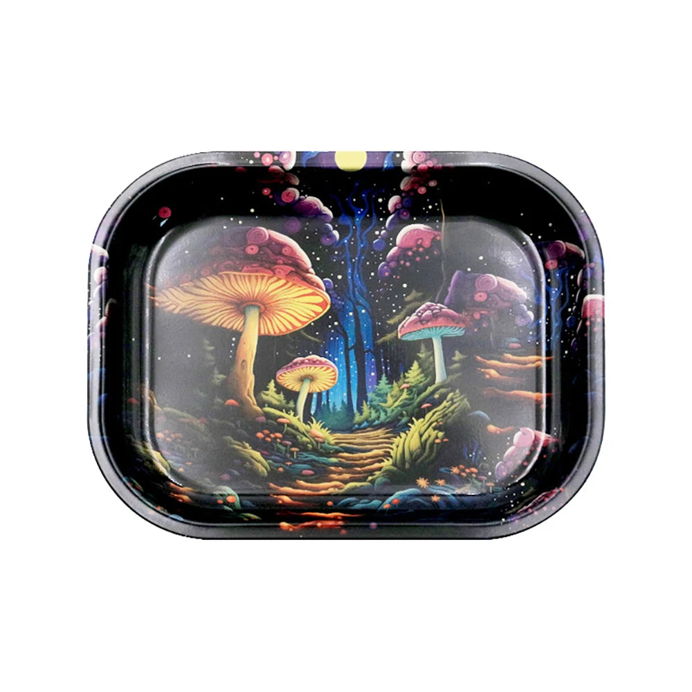 Dish Tin Storage Case Plate Small Roller Container 18*14cm Metal Tobacco Tinplate Rolling Tray Cigarette Smoking Accessories
