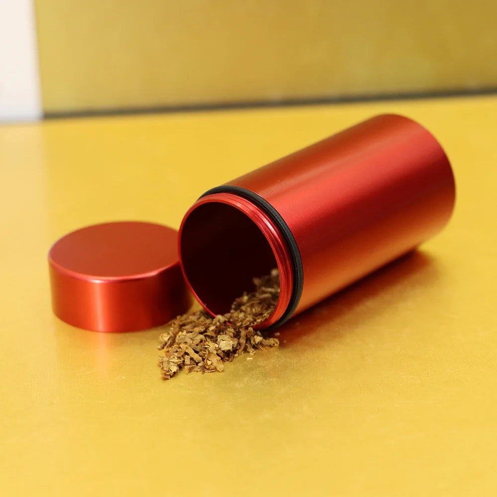 Portable Stash Jar Box Metal Stash Jar for Grass Tobacco Airtight Smell Proof Waterproof Storage Container Smoke Accessories