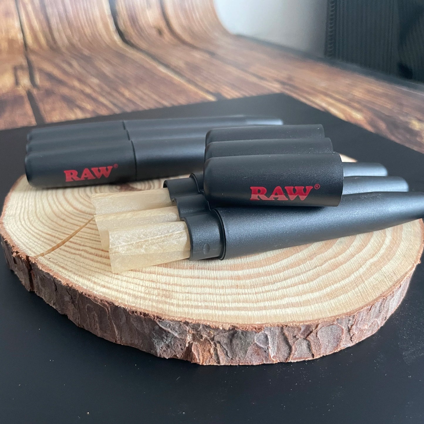 3pcs RAW Rolling Tray Metal Tin Box Smell Proof Cone Case Tube Combo