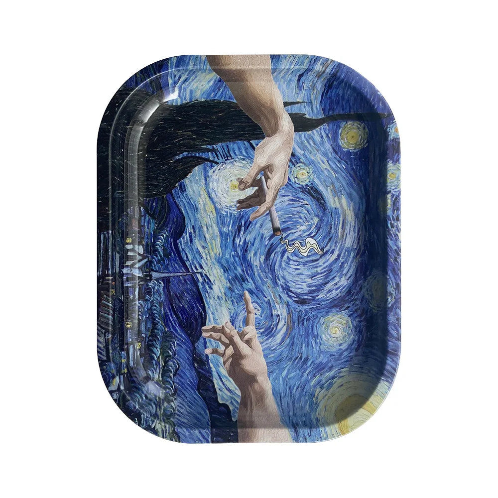 Dish Tin Storage Case Plate Small Roller Container 18*14cm Metal Tobacco Tinplate Rolling Tray Cigarette Smoking Accessories