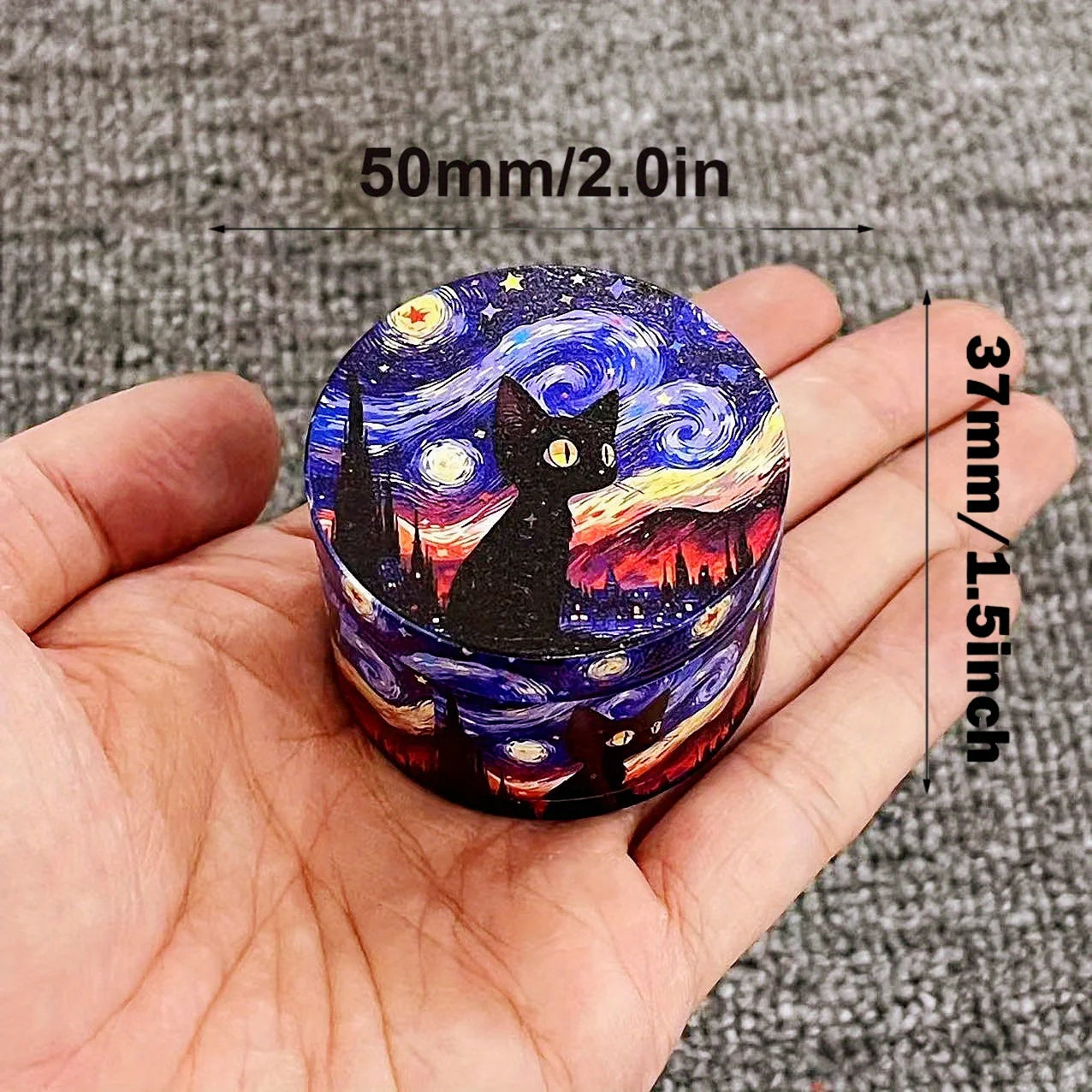 2.5/2inch Metal Cat Herb Grinder Manual Mortar Spice Mill Pepper Salt Pestle Tobacco Grass Grinder Smoking Cigarette Accessories