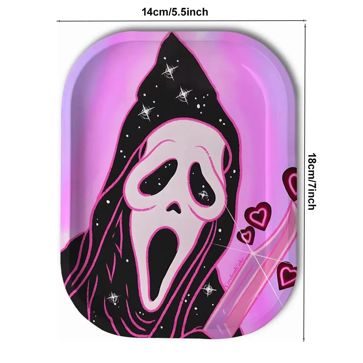 2 Pieces Skull Head Metal Rolling Tray and Herb Grinder Combo