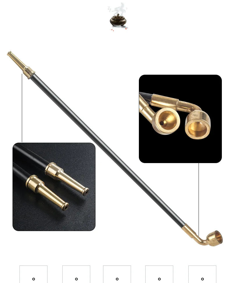 Old-style Copper Long Rod Smoking Tobacco Pipe Traditional Long Tobacco Smoking Pipe Men's Smoker Gift