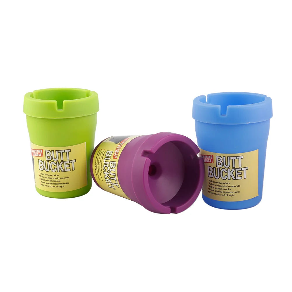 JUSES' S Fashion Car Ashtray Fireproof Material Easy Clean Ash Tray Fit Most Auto Cup Holder Truck Office Home Accessories
