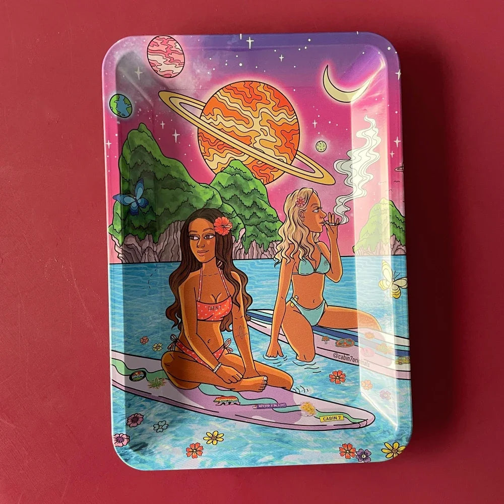 Metal Rolling Tray Smoking Accessories 180*125mm