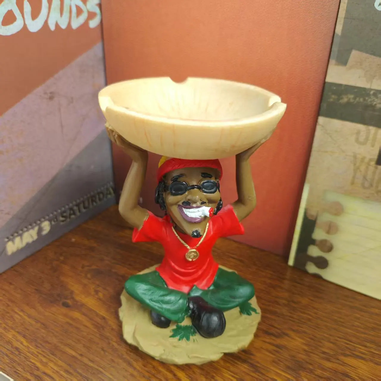 1Pc Whimsical Jamaican style ashtray made of resin, suitable for home, office decorative accessories, gift for friends
