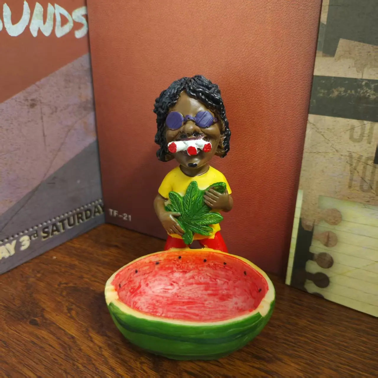 1Pc Whimsical Jamaican style ashtray made of resin, suitable for home, office decorative accessories, gift for friends