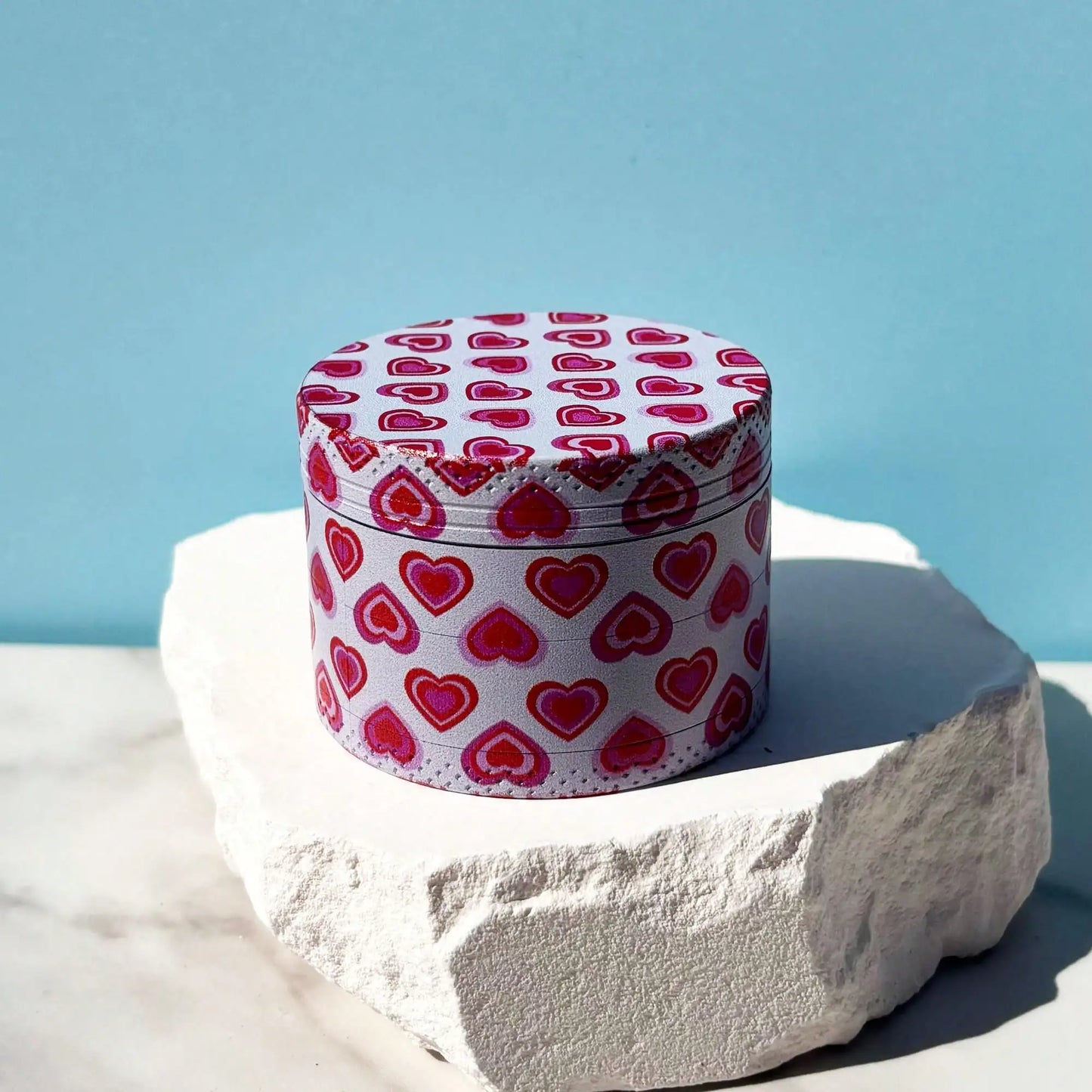 2" LOVE Heart Printing Herb Grinder 4-layer Grinder with Pollen Catcher Gifts for Her