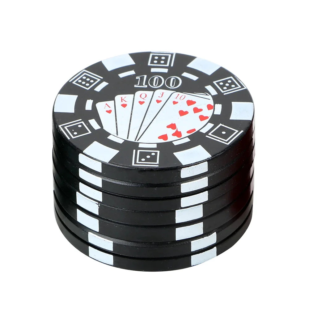 Poker Chip Style Tobacco Spice Grinder 3-layer Tobacco Herb Cutter Grinder For Smoking Spice Cutter Cigarette Accessories