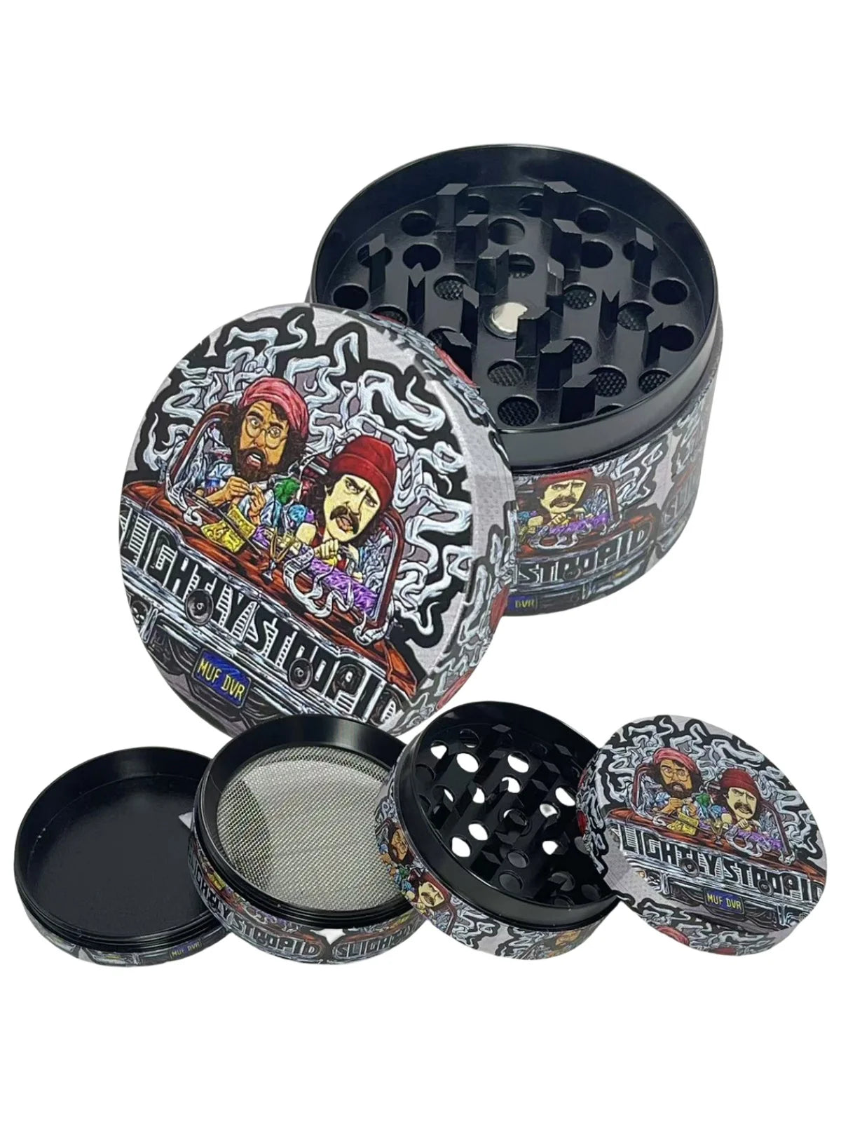 2/2.5inch Cartoon Herb Grinder Metal 4-Layer Manual Spice Mortar Mill Salt Pestle Raw Grass Tobacco Grinder Smoking Kitchen Tool