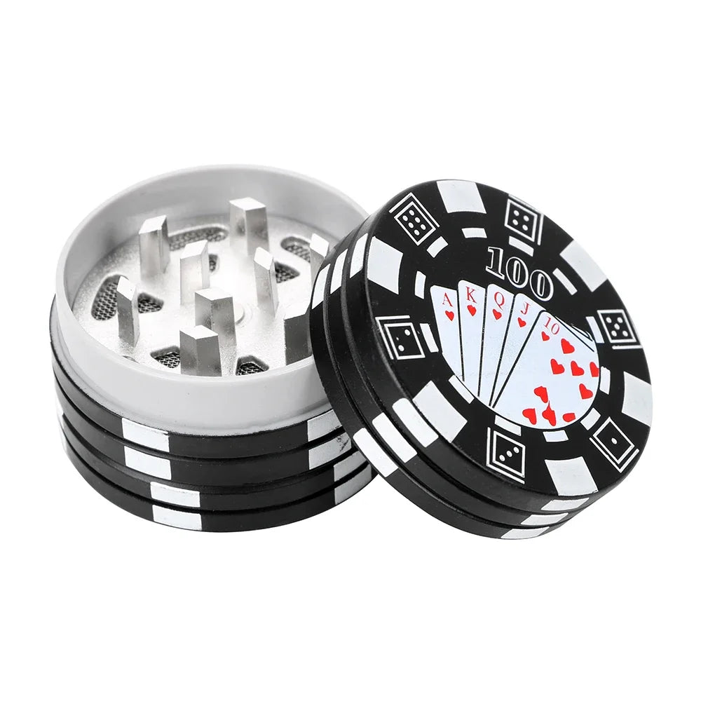 Poker Chip Style Tobacco Spice Grinder 3-layer Tobacco Herb Cutter Grinder For Smoking Spice Cutter Cigarette Accessories
