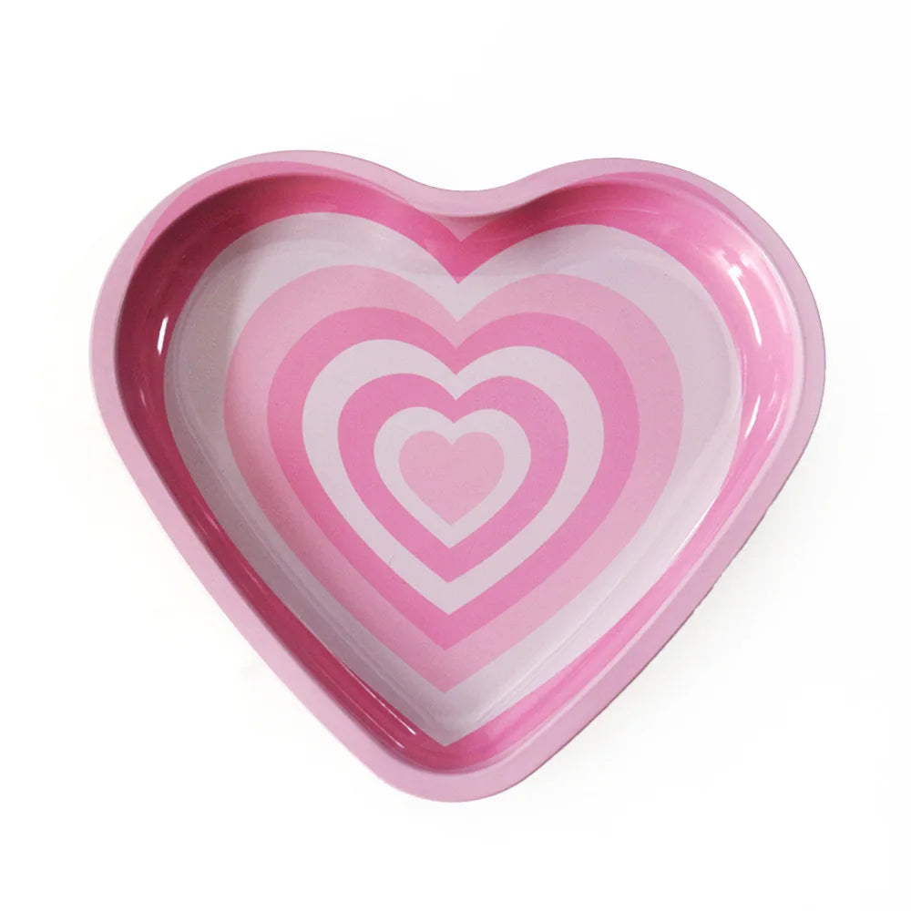 Love-Shaped Cigarette Tray Tobacco Metal Rolling Tray 16.5x18CM Plate Cmoking Smoking Accessories Storage Tray