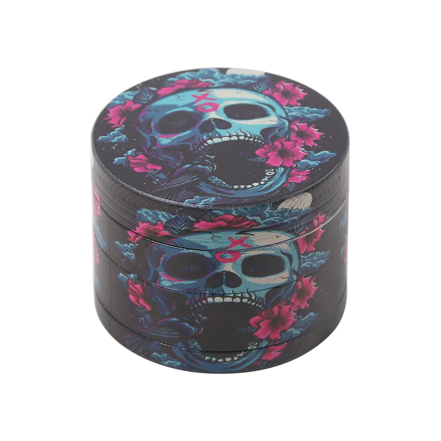 2inch/50mm Skeleton in The Flower Bed Metal Herb Grinder