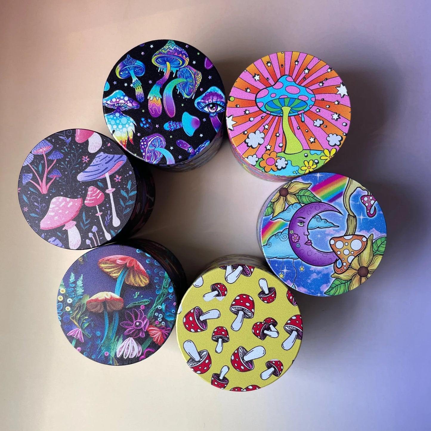 Mushroom Collection Metal Herb Grinder 2inch/50mm