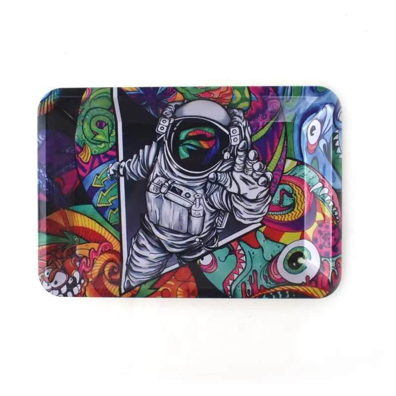 Tobacco Metal Tray Rolling Container Various Patterns 180*125mm Plate For Smoking Accessories Sundries Storage