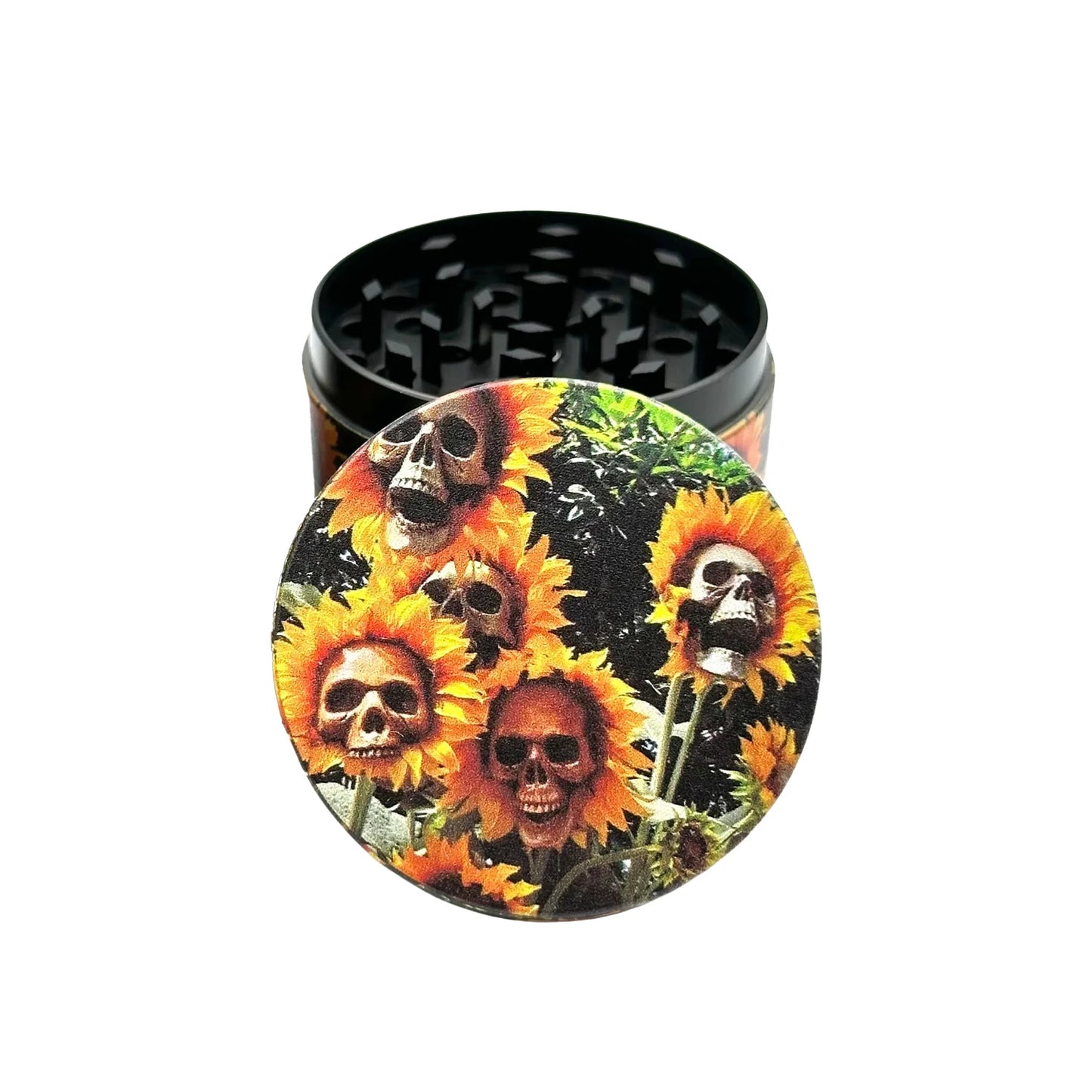 2inch/50mm Skeleton in The Flower Bed Metal Herb Grinder