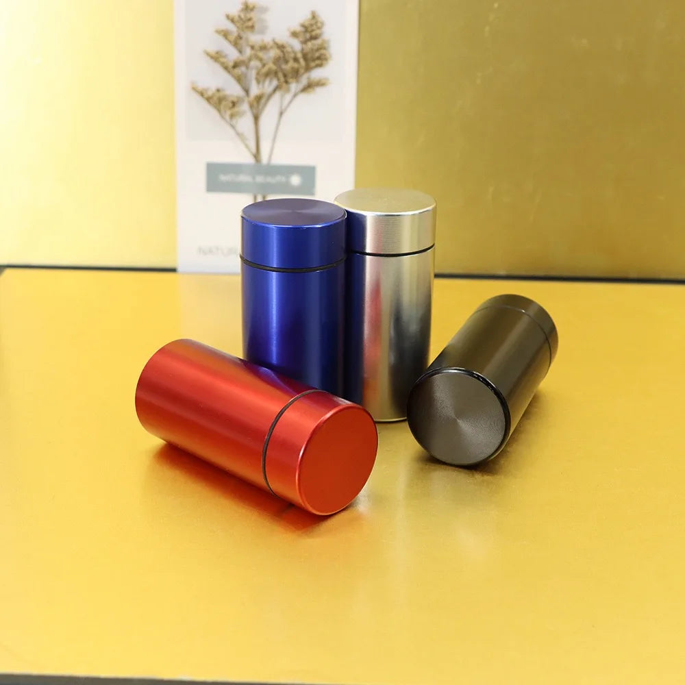Portable Stash Jar Box Metal Stash Jar for Grass Tobacco Airtight Smell Proof Waterproof Storage Container Smoke Accessories