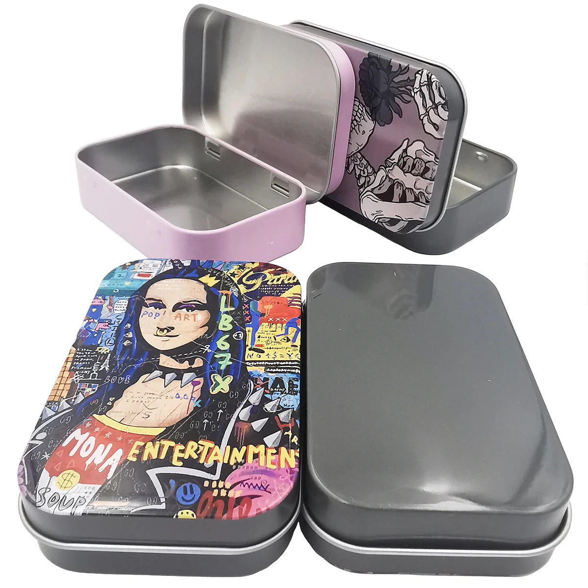 Cigarette Case Box Flip Cap Tobacco Storage Smoke Humidor Rolling Paper Jewelry Candy Coin Key Organizer Tin Flip Gifts Sealed