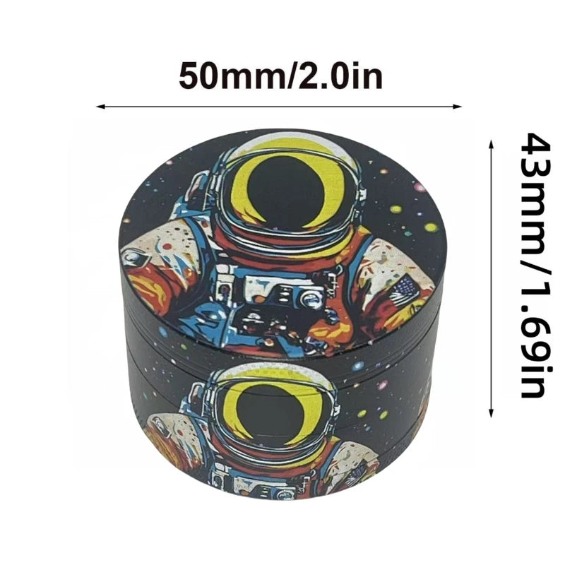 50mm Astronaut Manual Herb Hemp Grinder Spice Pepper Mill Mortar Raw Grass Tobacco Crusher Cigarette Smoking Accessories Tools