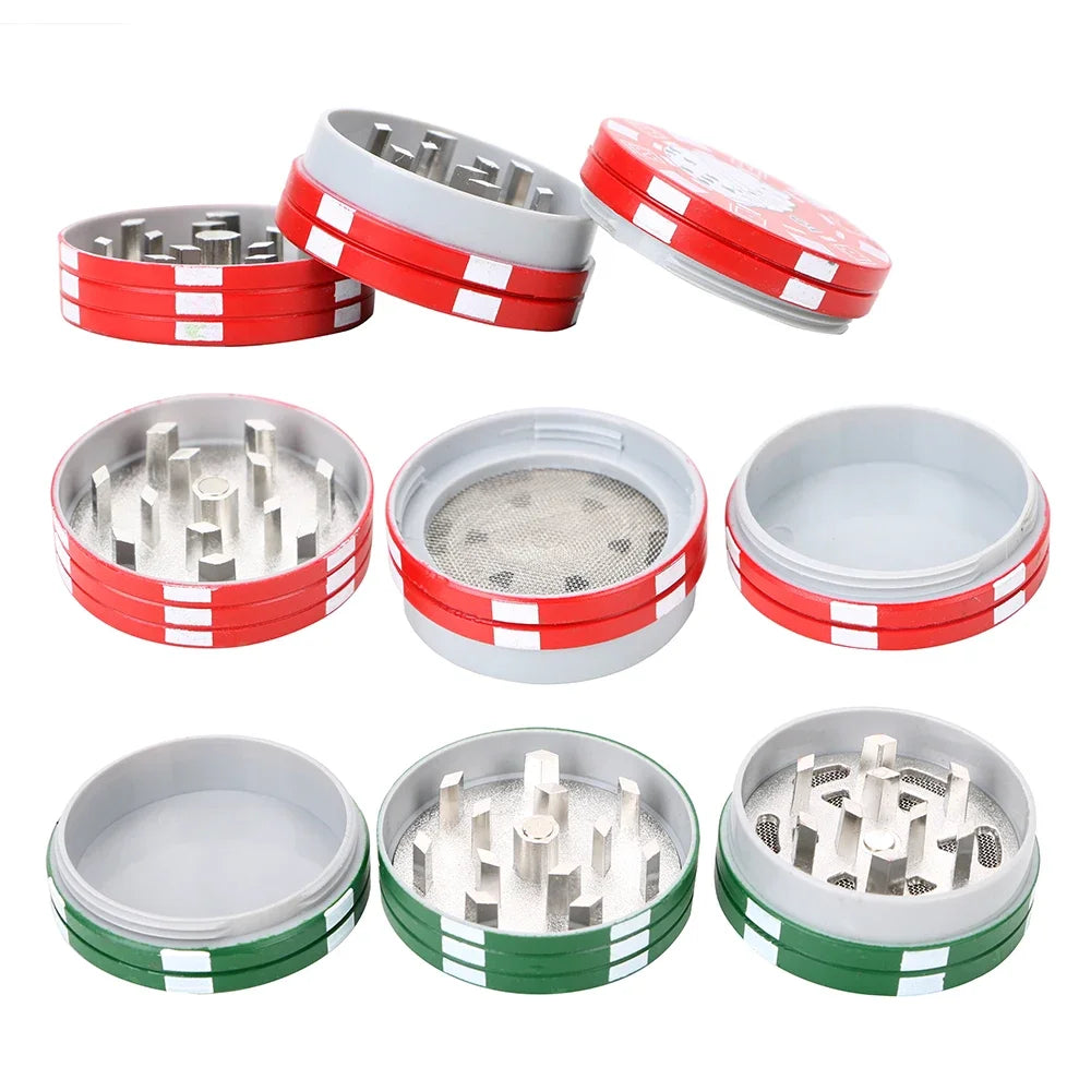 Poker Chip Style Tobacco Spice Grinder 3-layer Tobacco Herb Cutter Grinder For Smoking Spice Cutter Cigarette Accessories