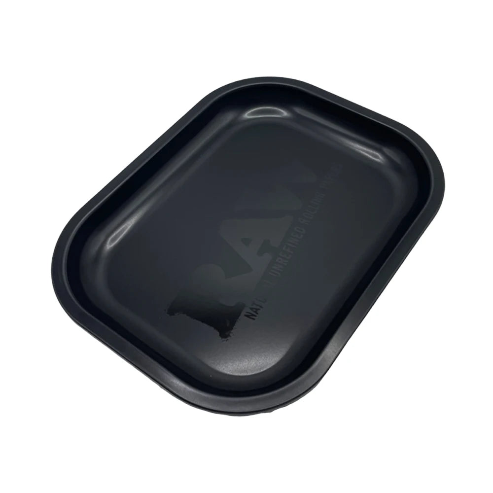 Matte Black Metal Rolling Tray 18x14cm Tin Plated Container Cigar Cmoking Accessories Storage Tray