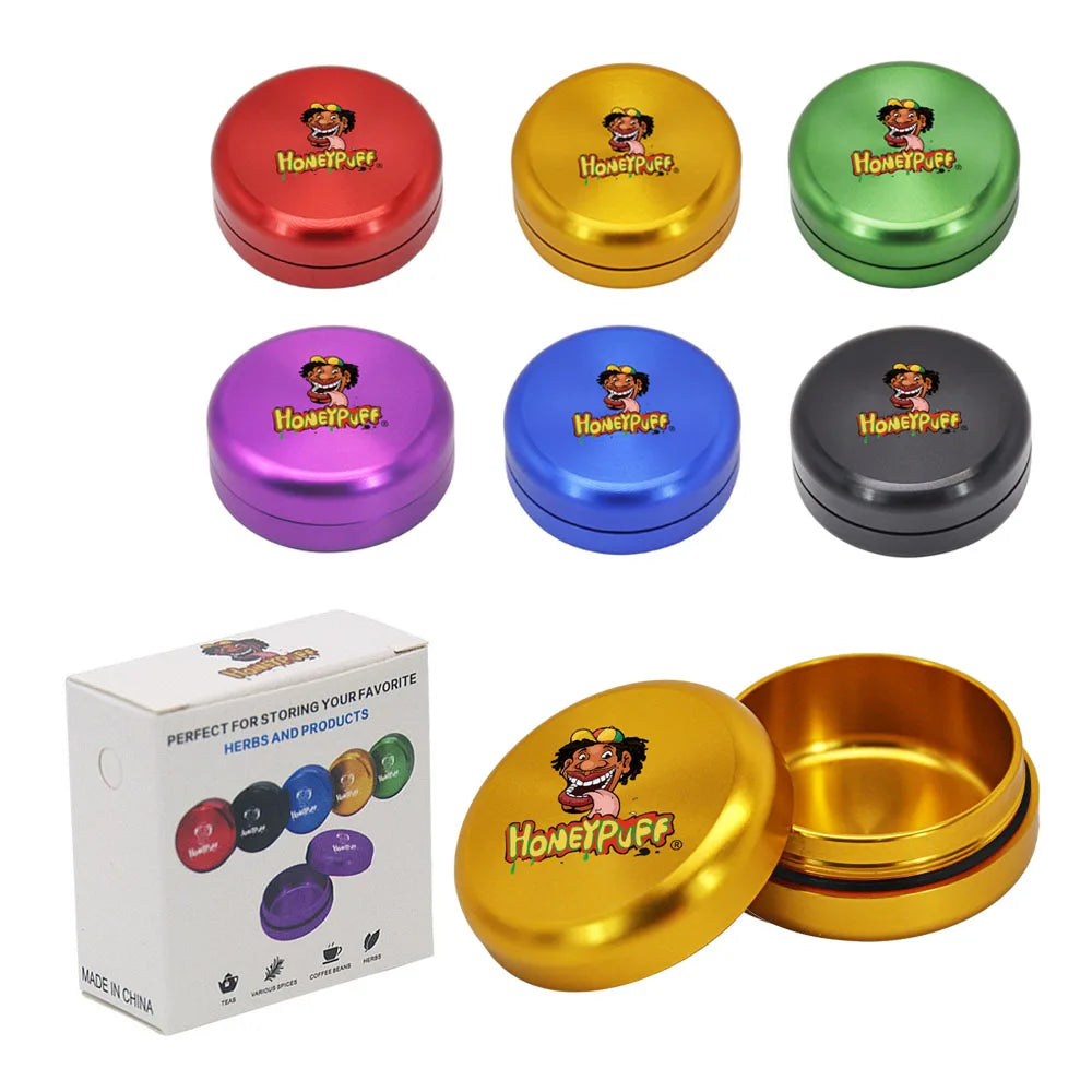 HONEYPUFF Stash Jar Herb Containers Aluminum Tobacco Case 35ML Airtight Storage Accessories