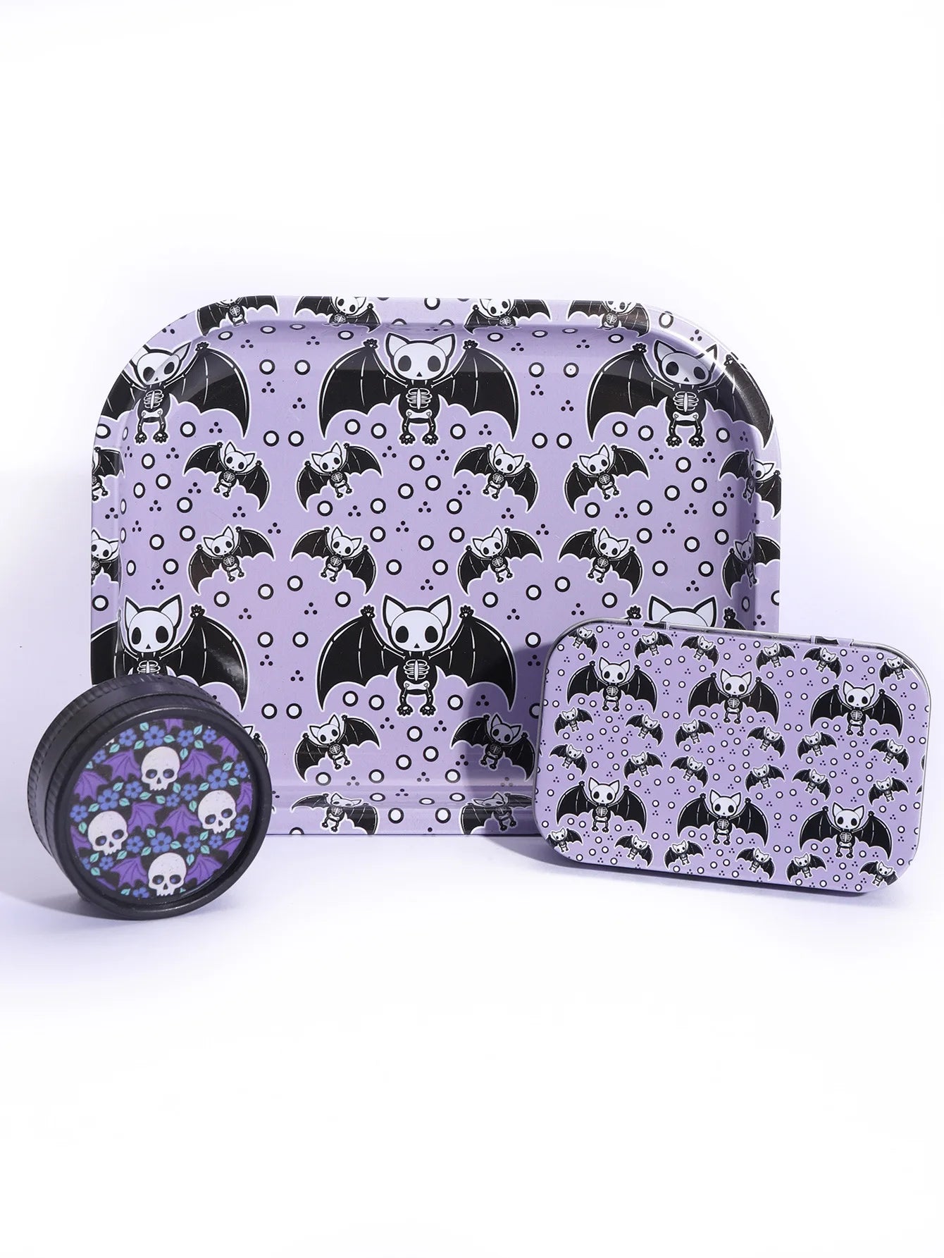 3set Smoking Set Rolling Tray and Double-Layer Grinder Tinplate Box Degradable Smoker Kit