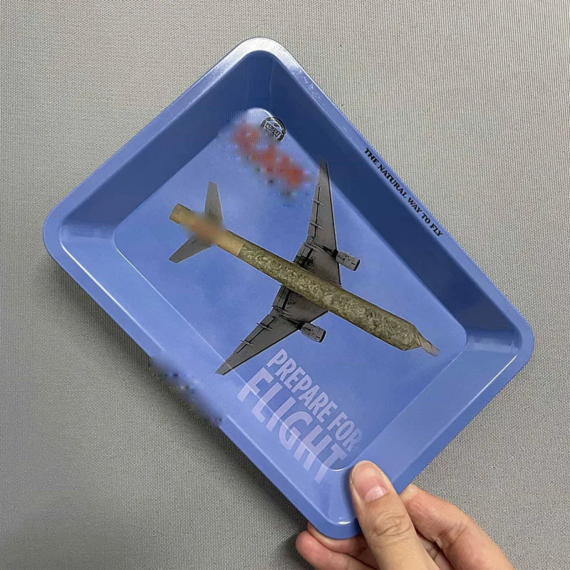 180*125mm Pink Girly Metal Rolling Tray Tobacco Herb Trays Smoking Accessories Rolling Tool 420 Leaves Print