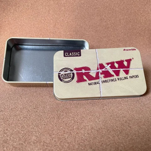 3pcs RAW Rolling Tray Metal Tin Box Smell Proof Cone Case Tube Combo