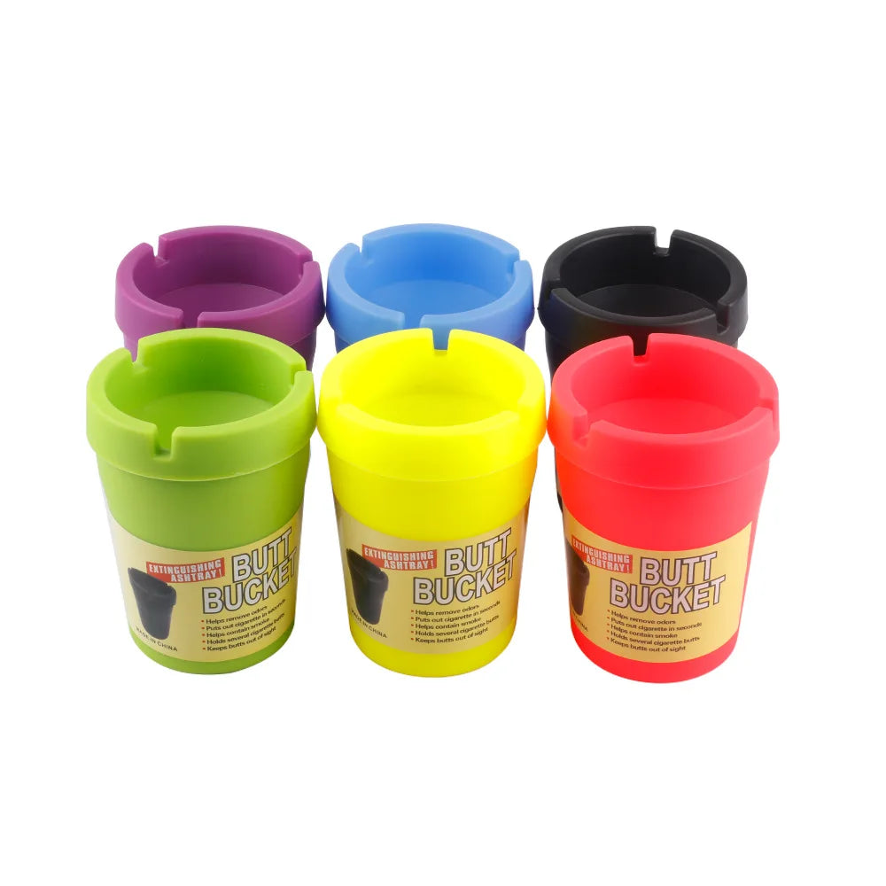 JUSES' S Fashion Car Ashtray Fireproof Material Easy Clean Ash Tray Fit Most Auto Cup Holder Truck Office Home Accessories
