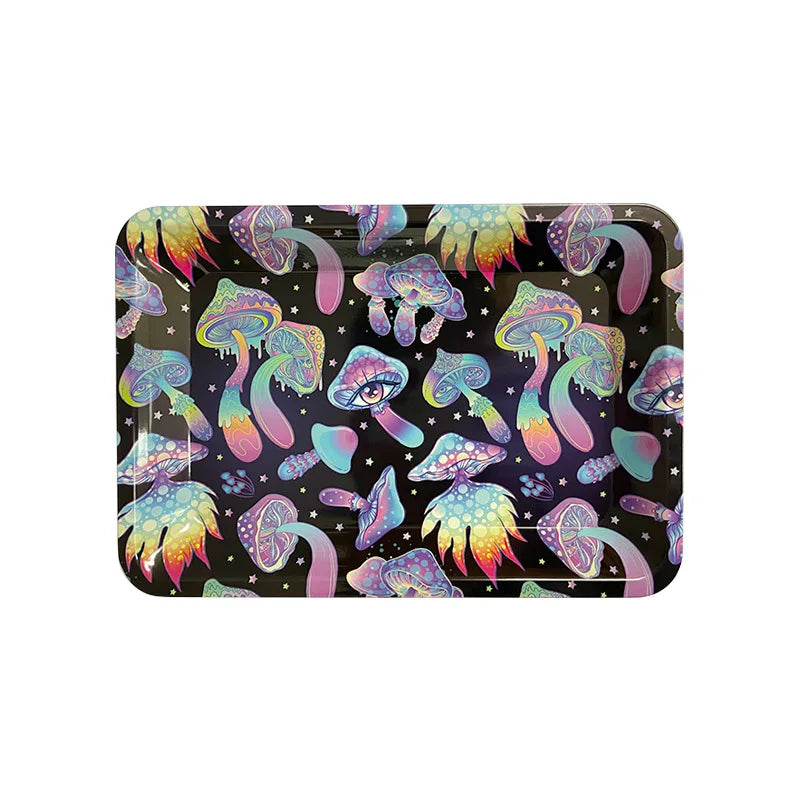 Tobacco Metal Tray Rolling Container Various Patterns 180*125mm Plate For Smoking Accessories Sundries Storage