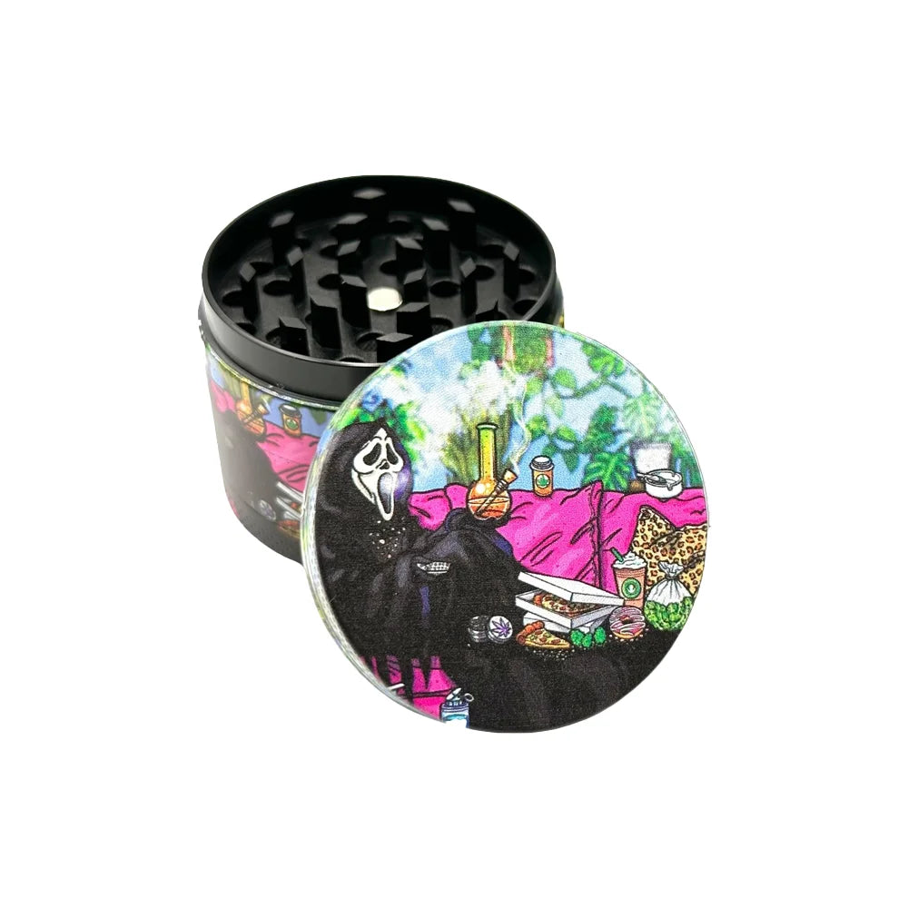 2inch/50mm Skeleton in The Flower Bed Metal Herb Grinder