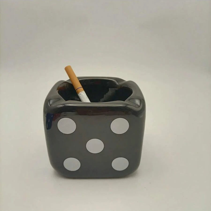 Ceramic Sieve Ashtray Household Dice Ashtray Dice Gift Home Furnishings Office Ashtray