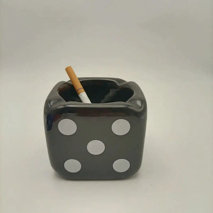 Ceramic Sieve Ashtray Household Dice Ashtray Dice Gift Home Furnishings Office Ashtray